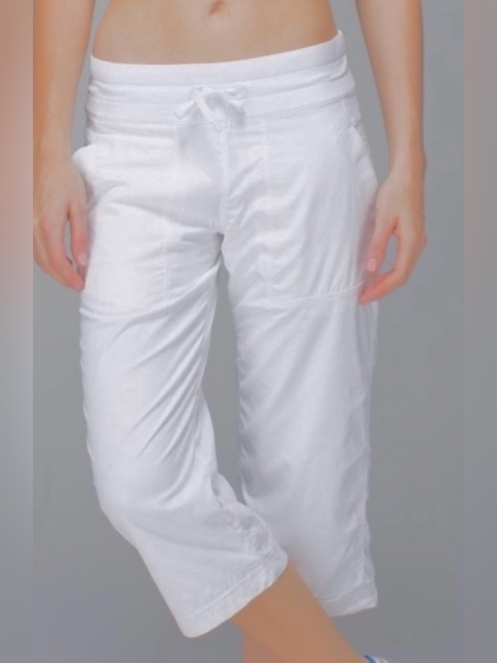 lululemon Sz4 Lined Studio Cropped pants White XS/S